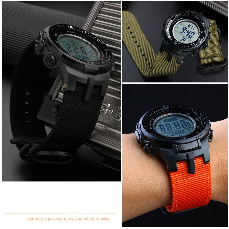 Klasyczny nylonowy pasek do zegarka dla serii Casio PROTREK PRW-3000 3100 6000 6100Y Płócienny pasek na nadgarstek Męski pasek do zegarka bransoletka