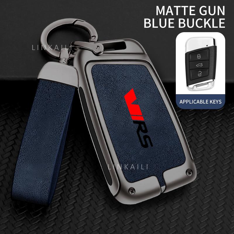 AAAJH1 Suitable for Skoda VIRS Scala Roomster Citigo Kodiaq Fabia Rapid Superb Zinc Alloy High-end Leather Car Key Chain Accessories