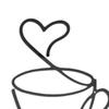 Taza de Café Arte de Pared Metálico Alambre de Hierro Negro Vintage Decoración de Pared para Cafetería Temática Rústica Señal Colgante de Pared para Bar Cocina Restaurante Tienda Hogar