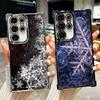 Snow Snowflake Winter Cold Soft Phone Case For Samsung Galaxy S26 Ultra S25 Edge S24 FE S23 Plus S22 S21 + S20 Plating Anti-Fall