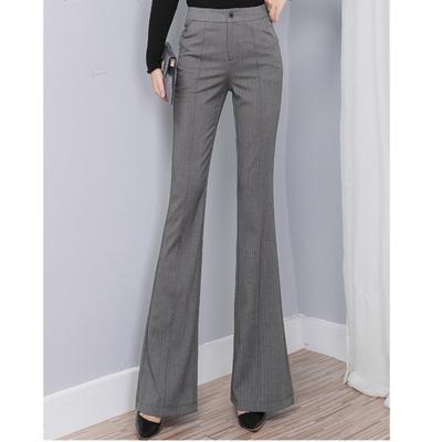 OL Office Workwear Summer High Waist Women's Wide Leg Capris Suit Pants for Women Skinny Flare Pants Woman Trousers Black