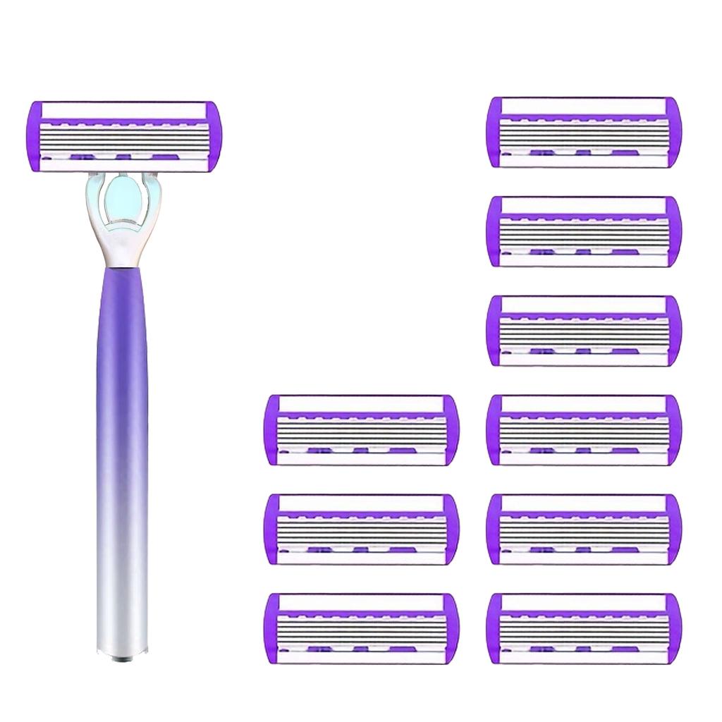 Razor Classic 6 Edge Safety Razor for Mens Shaving&Womens Hair Removal 27 Shaving Blades Manual Shaver Safety Razor