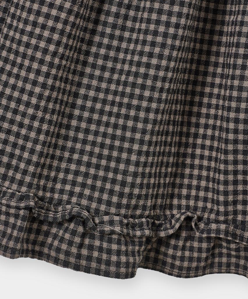 Yujen Vintage Frill Check Skirt_Black