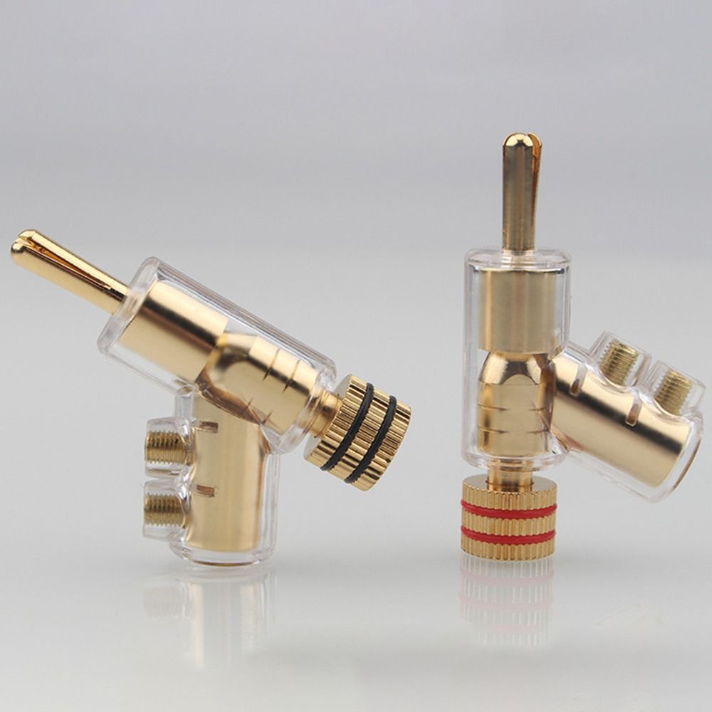Rhodium Plated Gold Plated 45 Degree Banana Connector Lockable Banana Jack Speaker Banana Plug For Video Receiver