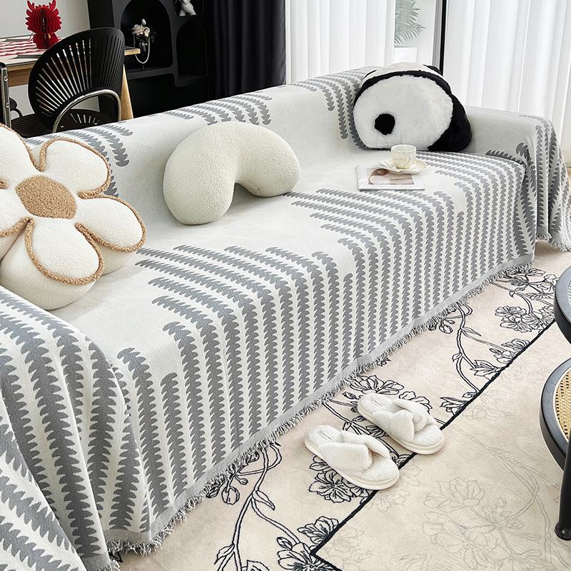 Wenxu Chenille Sofa Cover New Cushion Cover Blanket Four Seasons Anti-Cat Scratch All-Inclusive Universal Cover