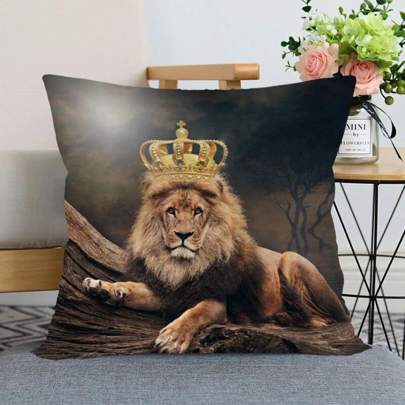 Новое поступление, наволочка с изображением льва, украшение для дома, невидимая молния 40x40cm