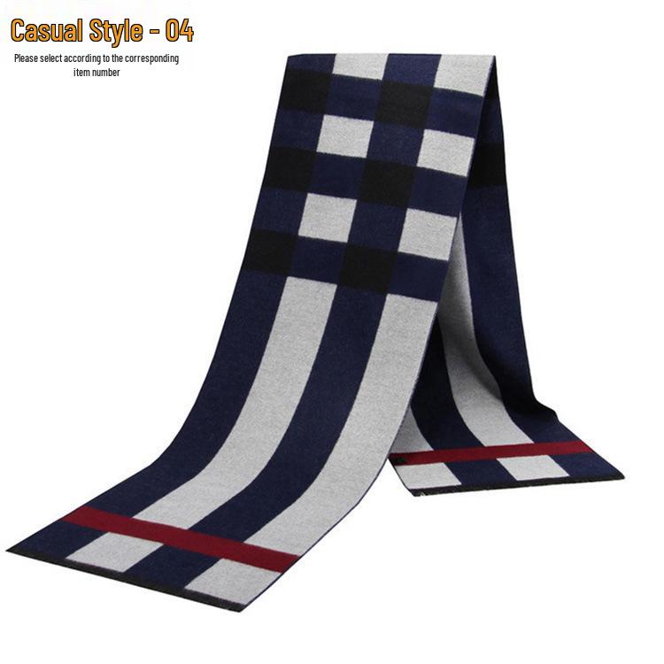 Men's Autumn & Winter Plaid Imitation Cashmere Scarf - Warm & Thick Custom Design