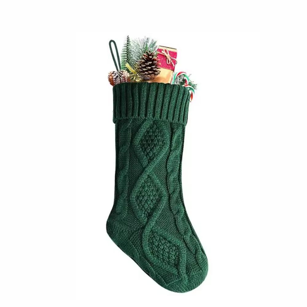 1PC Christmas Stockings For Kids Large Size Cable Knit Stocking Christmas Decorations For Family Party