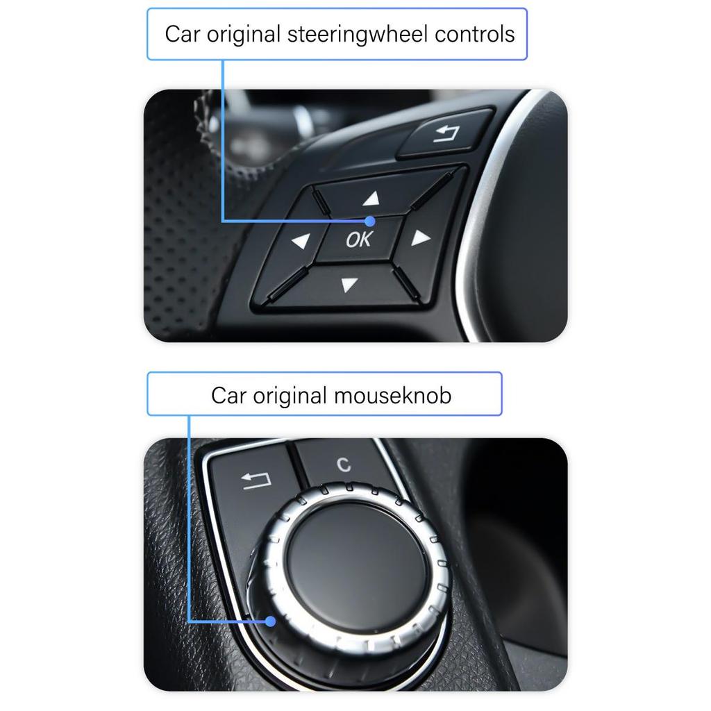 Sinairyu Drahtloses CarPlay Android Auto DAB DVR HDMI-kompatibel für Mercede Benz ABCE CLA GLA-Klasse NTG5.0-System Mirror Link