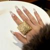 Trendy Geometric Square Alloy Ring – Stackable, Irregular Design
