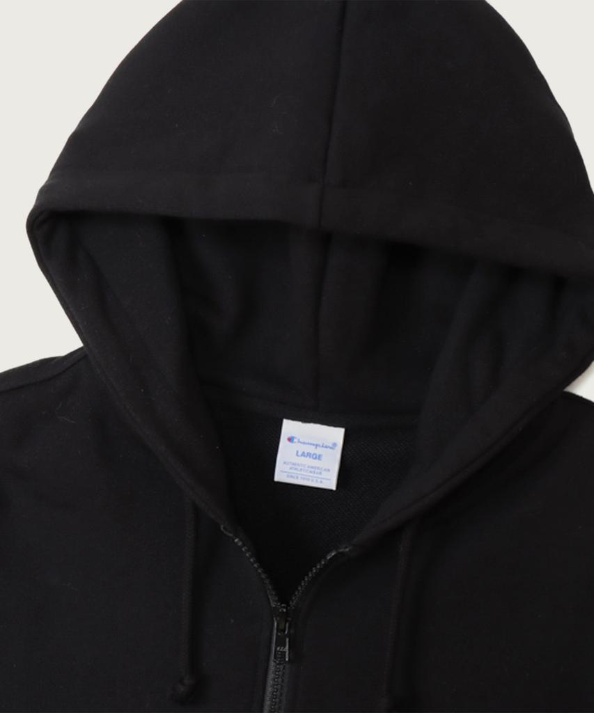 Champion Basic C Logo Regular Fit Zip-Up Hoodie Off Black