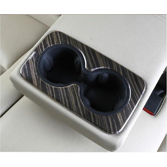 Fits For Cadillac XT5 2017-2025 Black Wood Grain Rear Water Cup Panel Cover Trim