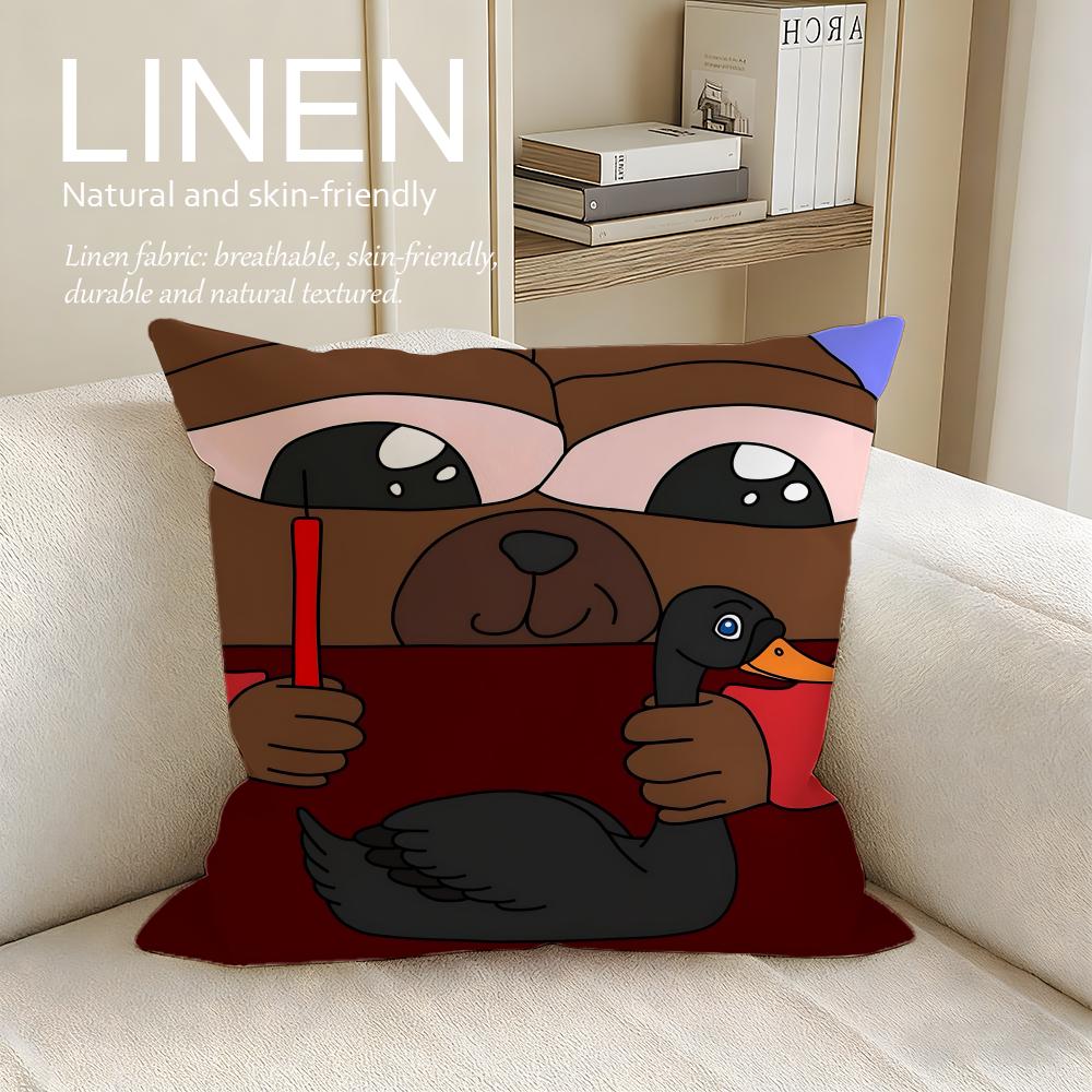 Cute Bobo the Bear Cushion Cover Pillowcase Set Pcs x x Breathable Washable Sofa Cushion Cover