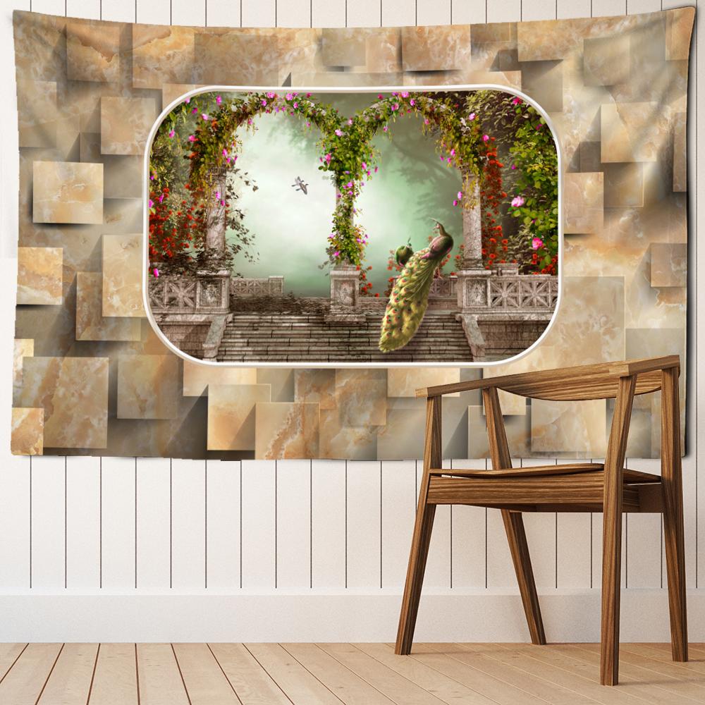 Peacock Wall Landscape Tapestry Wall Mount Bohemian Style Tapiz Mandala Witchcraft Room Bedroom Home Decor