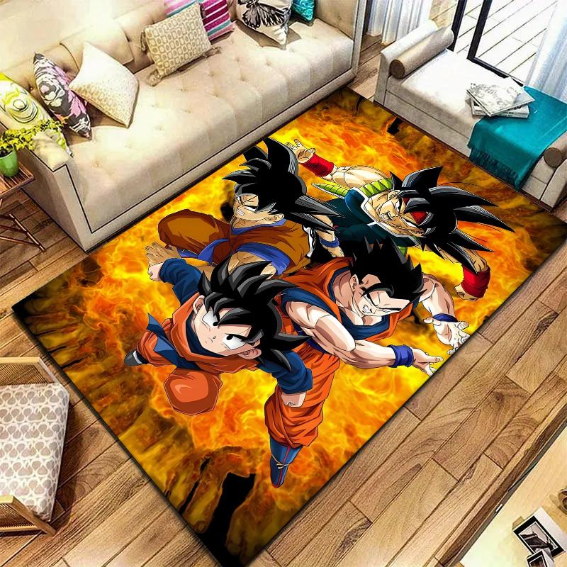 Tappeto Dragon Ball Z per Soggiorno Camera da Letto Casa Decorazione Divano Tappetino Antiscivolo per Gioco Bambini