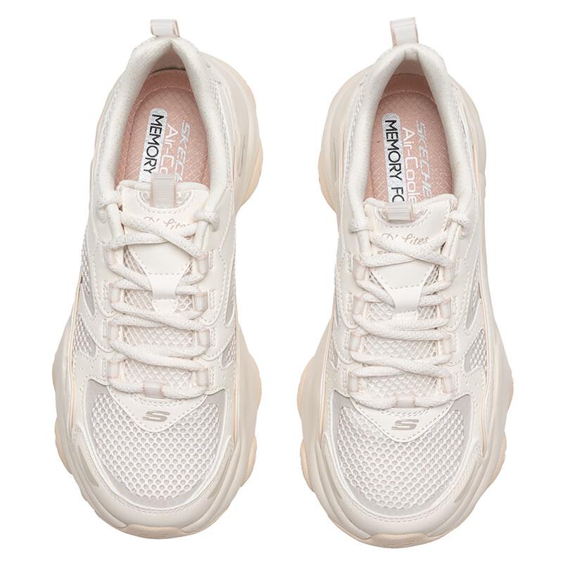 Skechers DLites 5.0 Panda Shoes Fifth Generation Trendy Sports Comfortable Thick Sole Fashion Casual Low Top Dad Shoes Women Sneaker Beige 150525-OFWT