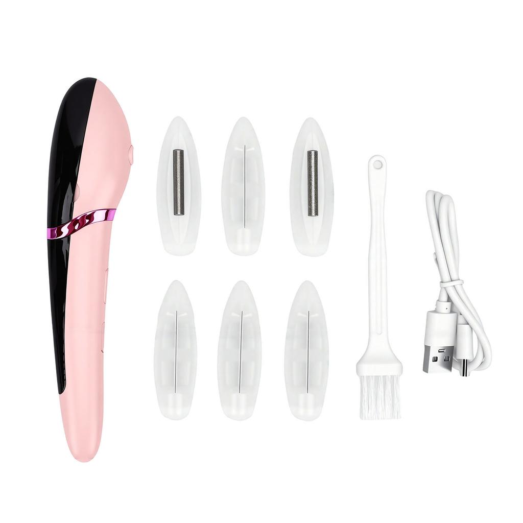 Facial Exfoliation Hair Removing Tool Rechargeable Face Exfoliating Hair Removal Tool with LED Light Pink