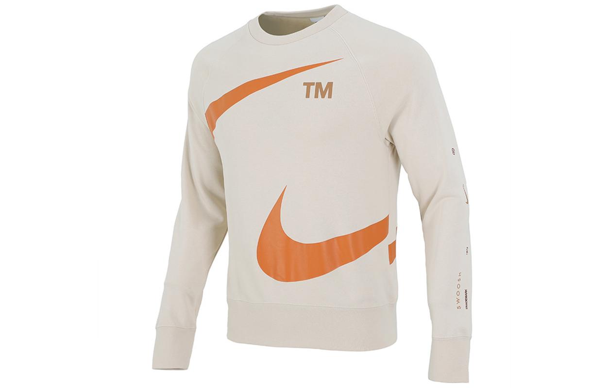 Nike Sweatshirts Men s Khaki Crew Neck Moderate Regular DD6097-219 XL