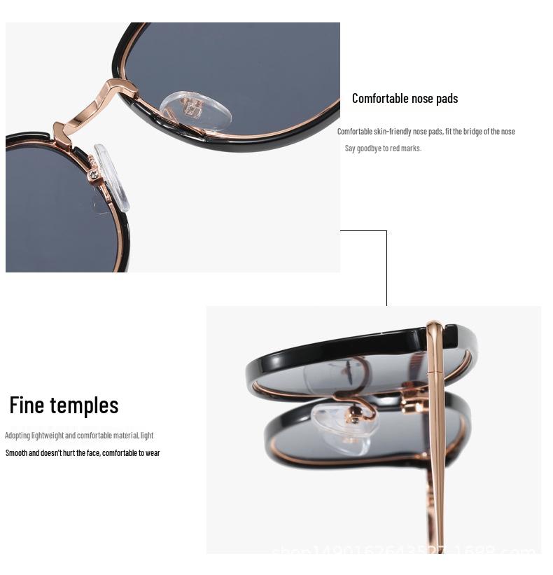 2025 Cat-Eye Metal Sunglasses: Trendy Unisex Large Frame, European & American Street Style (Model 9441)