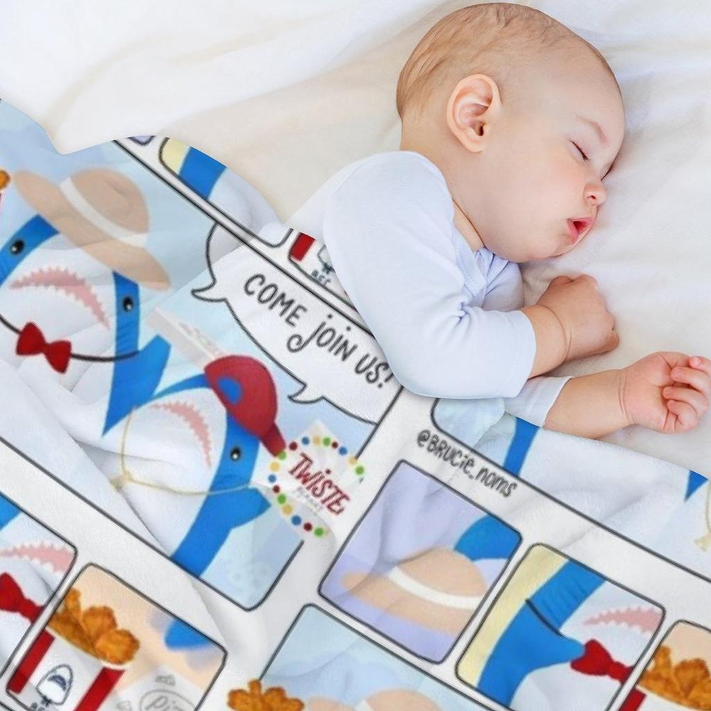 Blahaj comic: picnic party Throw Blanket Hairys Summer Beddings Decoratives Soft Plush Plaid Blankets