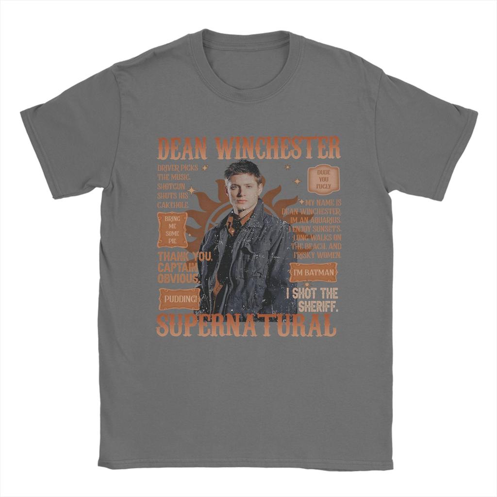 Supernatural Vintage Dean Winchester Men T Shirts  Vintage Tees Short Sleeve Round Neck TShirt 100 Cotton 4XL 5XL Clothing