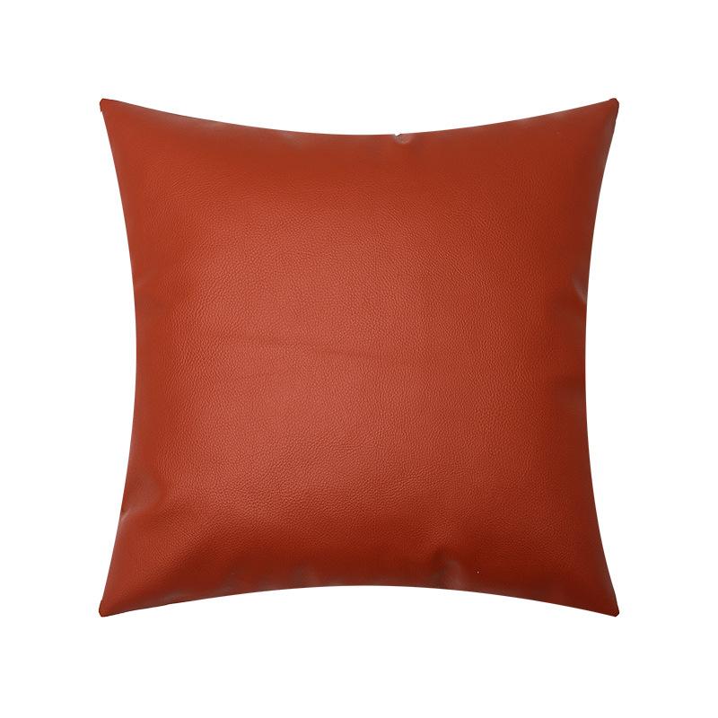 New Lychee Leather Pillowcase Texture Multi-color Light Luxury Imitation Leather Waterproof Living Room Sofa Pillowcase Waist Pillow Cushion