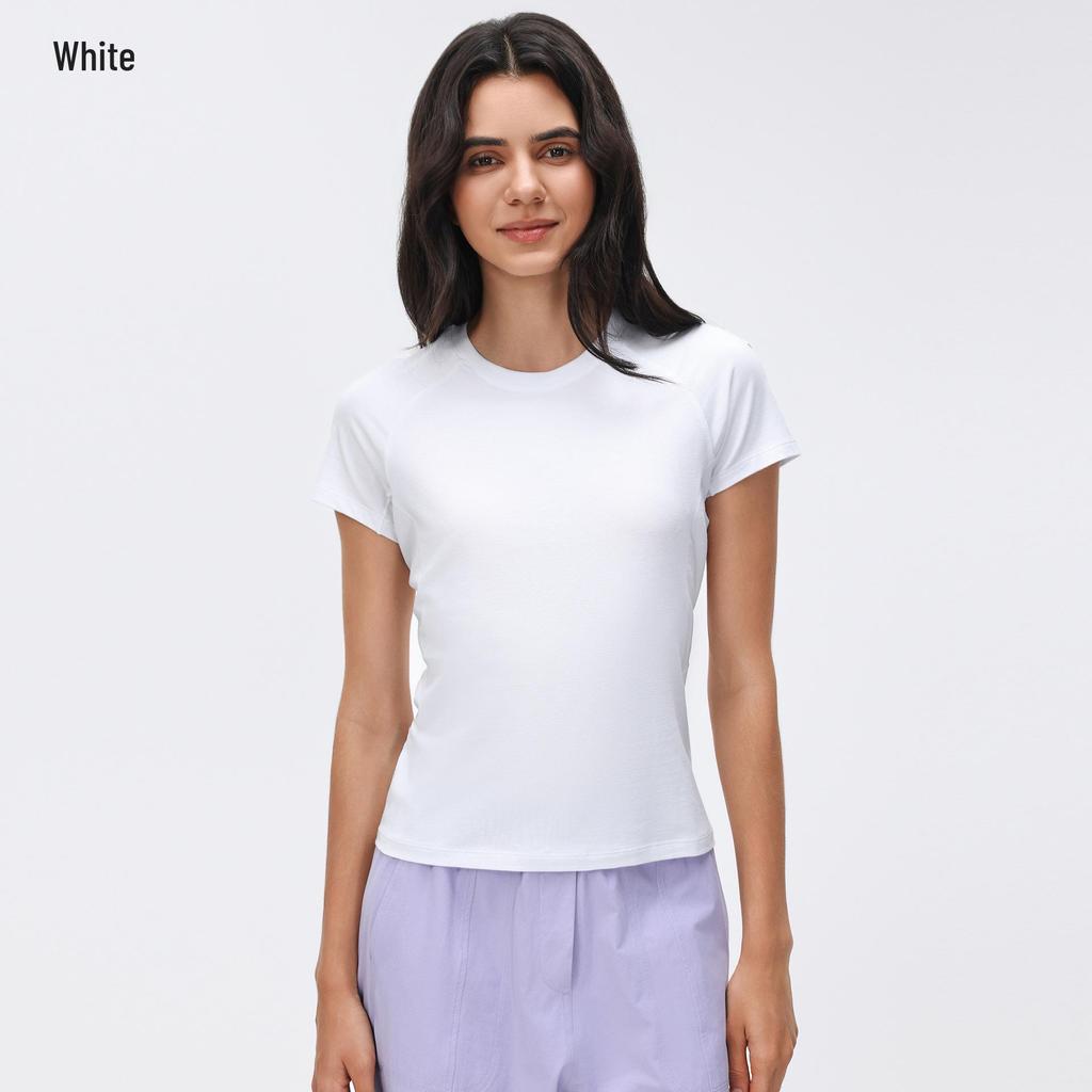 Damen Sommer Sport Kurzarm Schweißableitendes Crop Top - Schlankmachendes Yoga Fitness T-Shirt