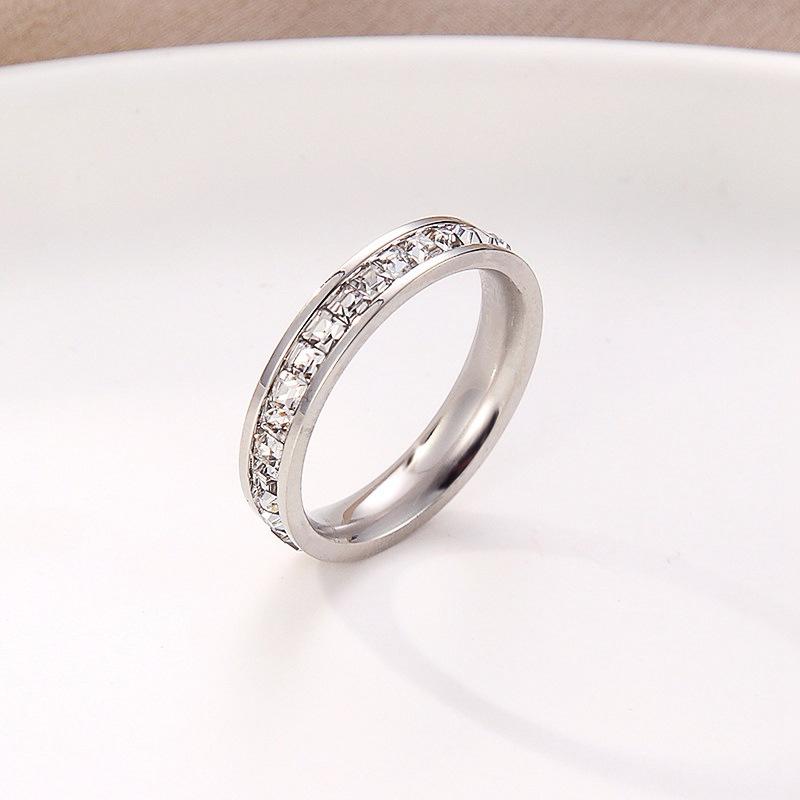 

Кольца из титановой стали с одним или двумя рядами бриллиантов из нержавеющей стали для пар, кольцо «Звездное небо» для личности US size 10