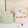 "Stylish Quilted Plaid Cosmetic Bag – Large Capacity & High-End Design"