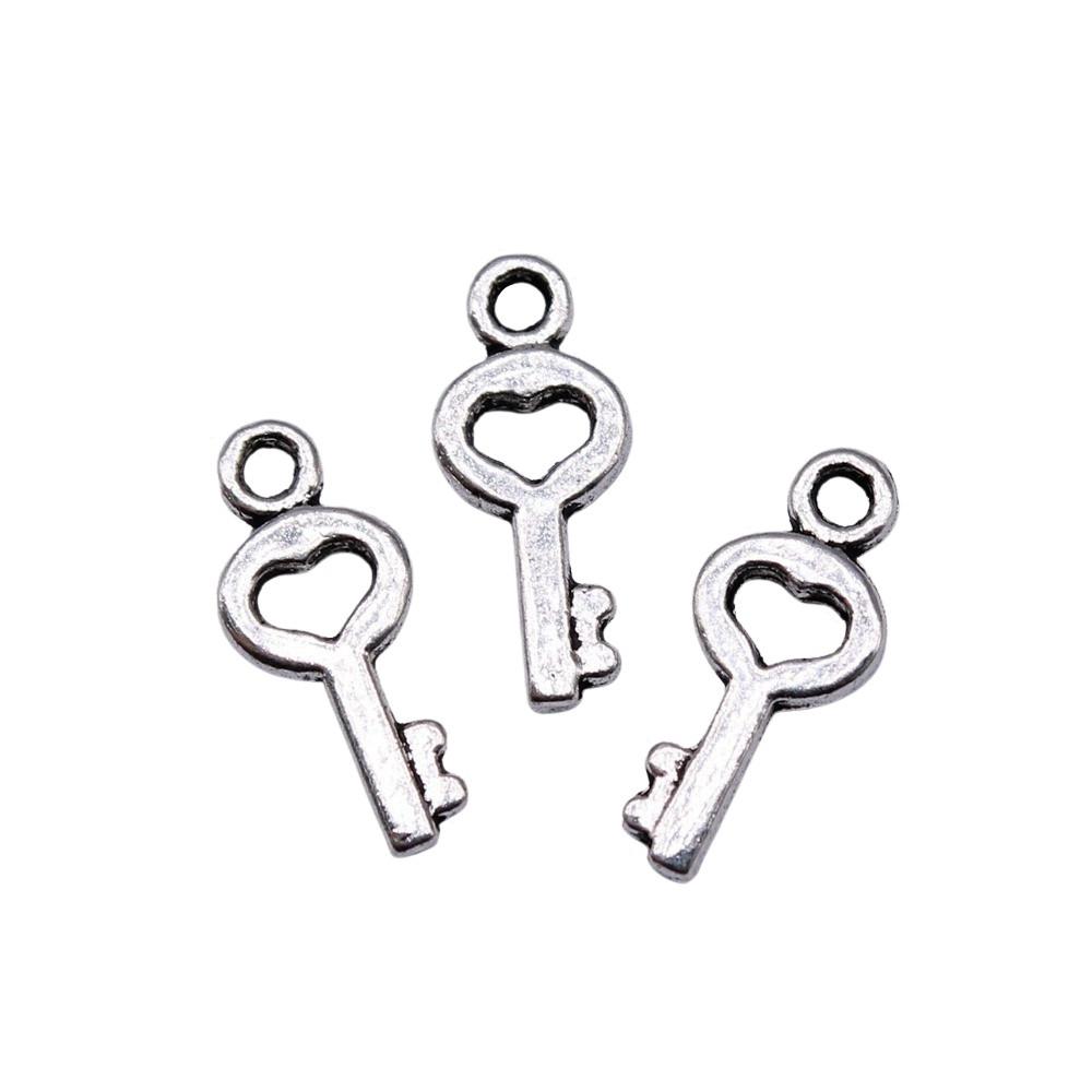 Simple Skeleton Key Charms Multi Color Alloy Pendants For Vintage Themed Jewelry