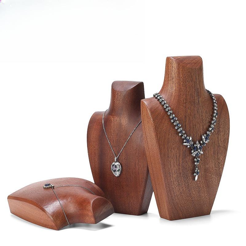 Wooden Model Jewelry Rack Jeweler Necklaces Displays Dedicated Holder Necklace Counter Display Shelf Jewellery Storage Stand