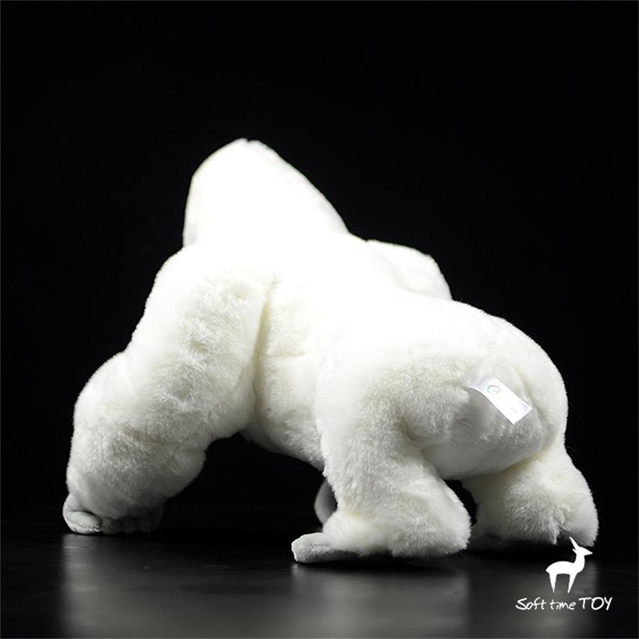 Albino Gorilla Hohe Treue Anime Niedlicher Affe Plüschtier Silberrücken Plüschtiere Lebensechte Tiere Simulation Stofftier Kawaii Spielzeug Geschenk