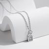 MODIAN 0.5 Carat D Color Moissanite Lock Pendant Necklace For Women 925 Silver Party Stackable Fine Jewelry With Boxes