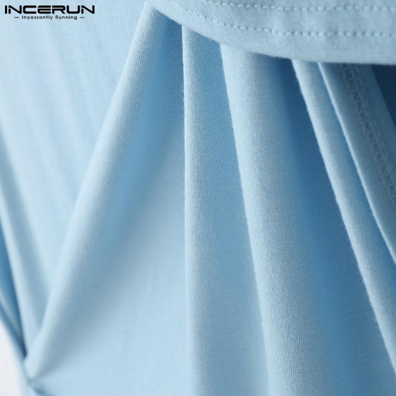 INCERUN Herren Rundhals Ärmellos Gedreht Gerüscht Lässige Figurbetonte Tanktops