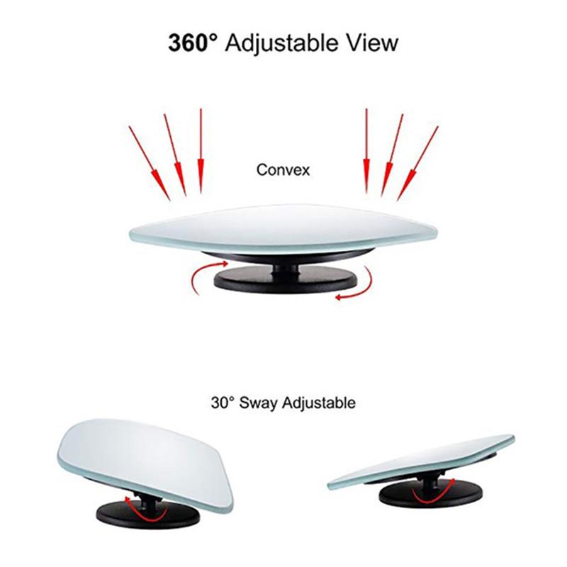 Blind Spot Detection Adjustable 360-degree Adjustable Durable Car Accessories Parking Aid Anti-glare Frameless Hd Glass Hd Glass