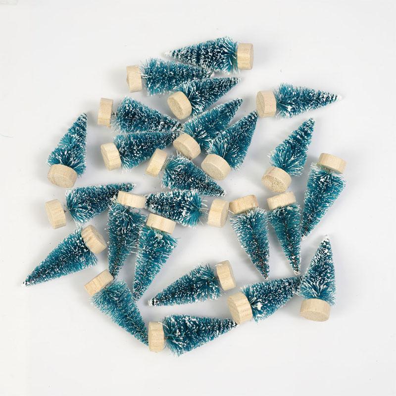 12pcs Mini Christmas Trees Small Artificial Christmas Tree Ornament Cedar Pine Sisal Tabletop Merry Christmas Party Decoration