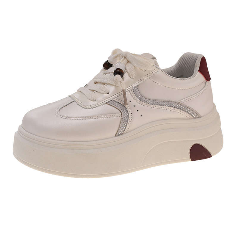 Platform white shoes women's 2025 autumn new popular small height increase fashionable versatile student sports and leisure shoes
