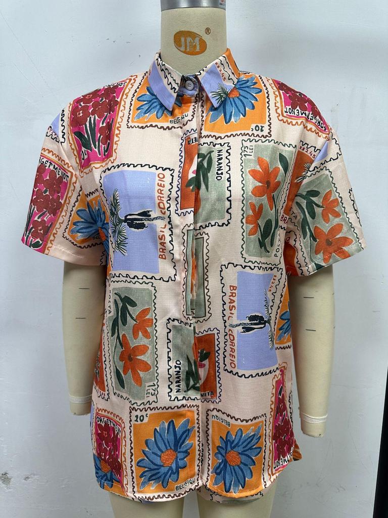 Europejski i Amerykański Letni Styl Kurortowy Zestaw Koszula i Szorty Casual - 25 Lat W Magazynie