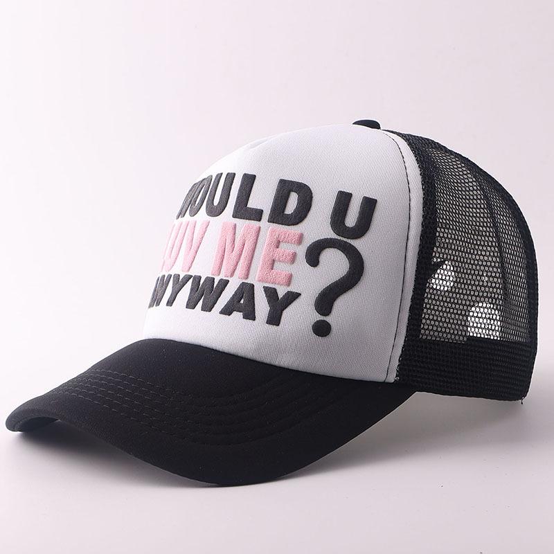 New printed baseball cap European and American outdoor breathable truck driver mesh cap
