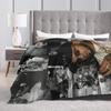 Anuel AA Rapper Blanket  Super Warm Graphic Plush Throw Blanket For Couch Bed Airplane Travel Flannel Bedspread Bed Cover