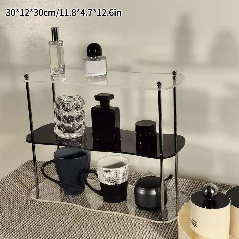 2/3 Tiers Acrylic Display Stand Desktop Cosmetics Perfume Display Display Rack Figurines Figures Cups Storage Holder INS Style