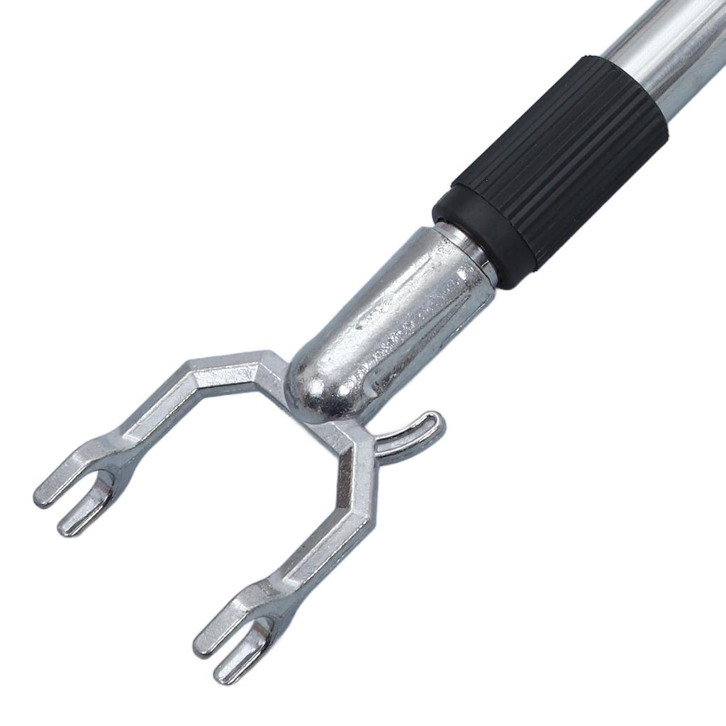 Stainless Steel Clothes Fork Heavy Duty Telescoping Pole Closet Bracket Clothesline Support Extended Hanger Rod Hardware