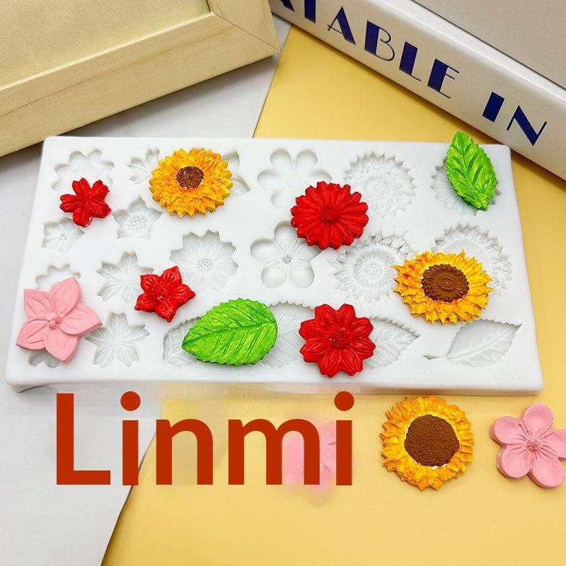 Fondant Chocolate Cake Silicone Mold, Rose Leaf Sunflower Small Daisy Flower Diy Silicone Mold