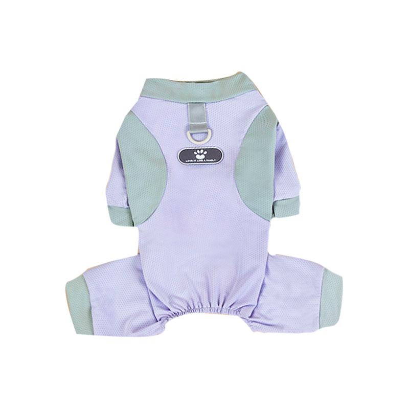 Summer dog breathable thin small dog skin label ice silk mesh four feet cool clothes teddy bear pet clothes
