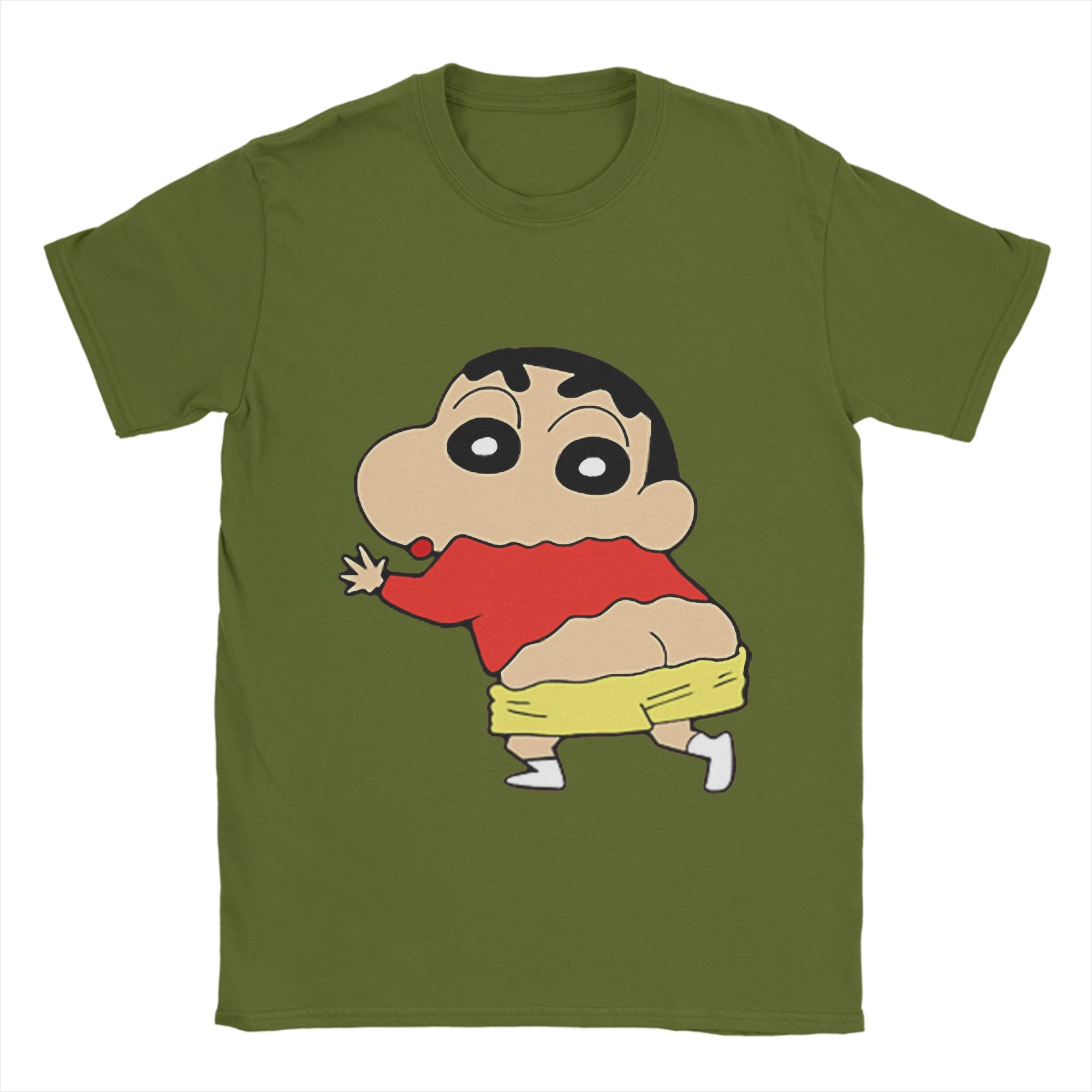 XIXI Fashion Crayon Shin-chan T-shirt Zomer 100% Katoen T-shirts Voor Mannen Vrije Tijd Casual T-shirt Korte Mouw Esthetische Kleding 2XL