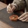 Ebony and Copper Petal-Shaped Incense Holder - Creative Sandalwood Burner Tray
