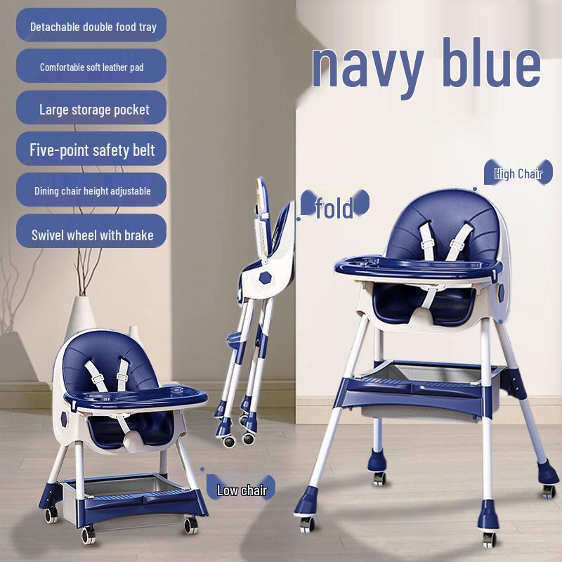 Multifunctional Foldable Baby High Chair: Portable, Rocking, and Dining Chair for Growing Children