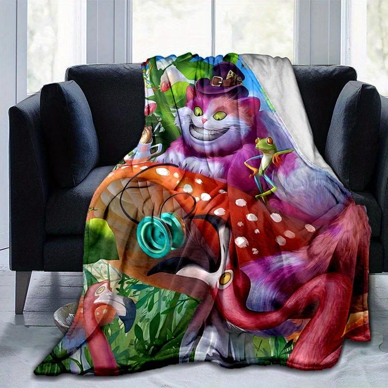 1 Stück, Wunderland Abenteuer Decke, Perfekt für alle Jahreszeiten, Heimdekoration, Weiche Flanell Wohndecke, Vielseitig & Gemütlich für Schlafzimmer, Wohnzimmer, Reisen,