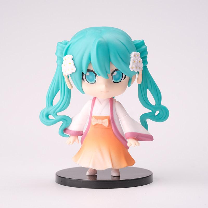 6pcs Hatsune Miku Q Version Anime Figure Pvc Model Collectible Doll Statue Desktop Ornament Trendy Toy Surprise Gift collectible
