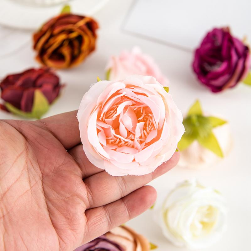 Silk Artificial Rose Heads Festival Arches Decor Home Arrangement Wedding Bridal Bouquets Diy Gift box Headdress Wrist Flowers